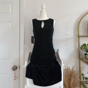 Elegant Blue Black Sleeveless Dress